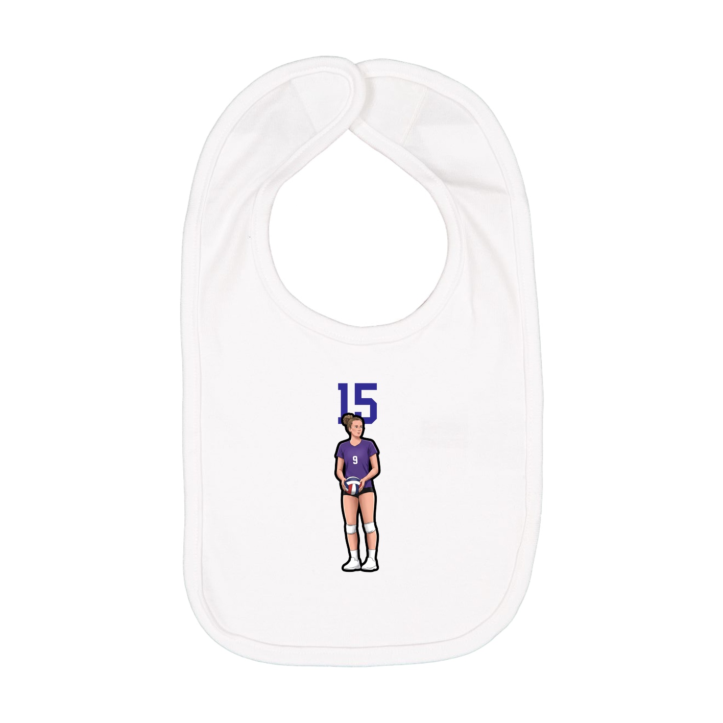 Infant Bib — Number Top in White