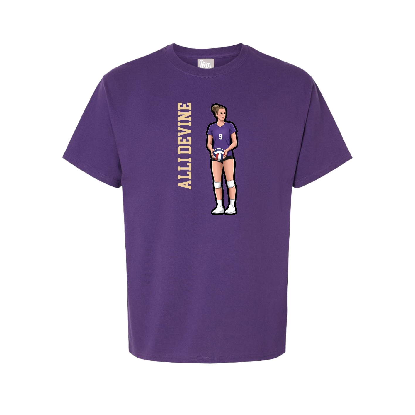Tee — Name Vertical in Purple
