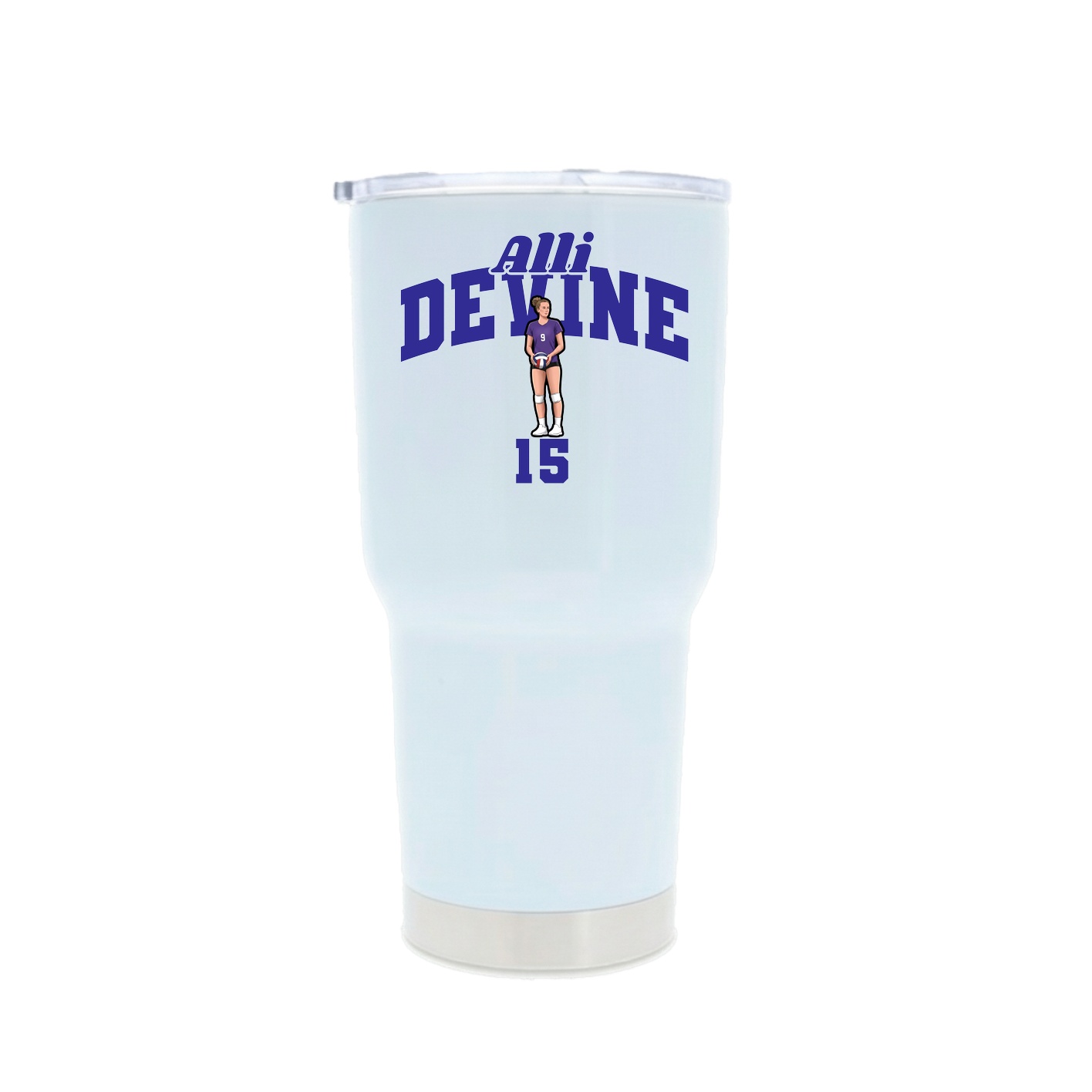 30oz Stainless Steel Tumbler — Signature Arch in White