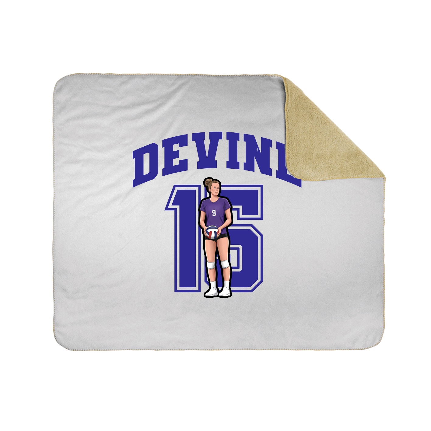 Throw Blanket — Number in White