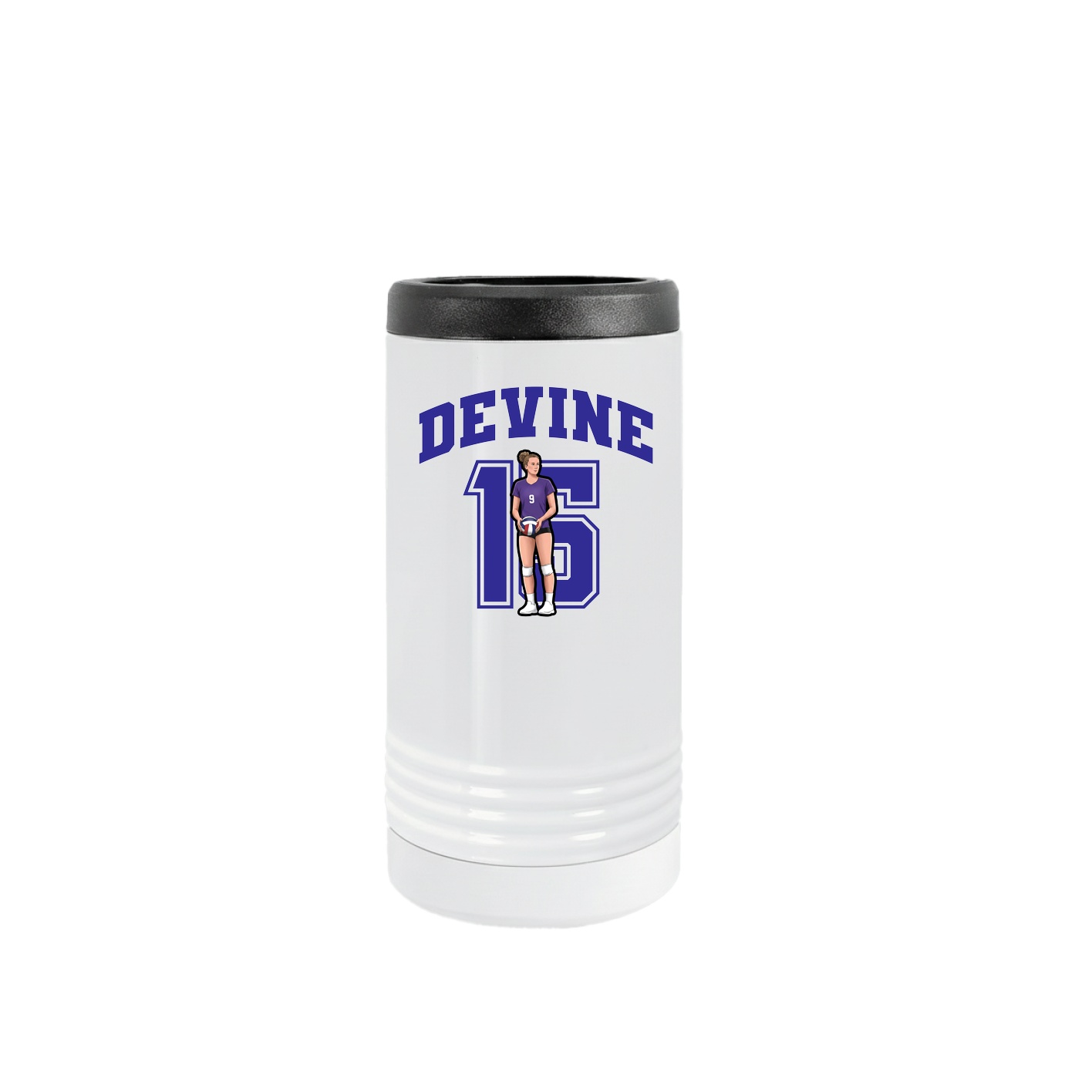 Slim Beverage Holder — Number in White