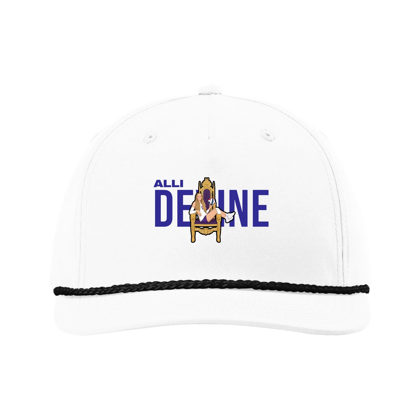 Five-Panel Classic Rope Cap — Player Name in White
