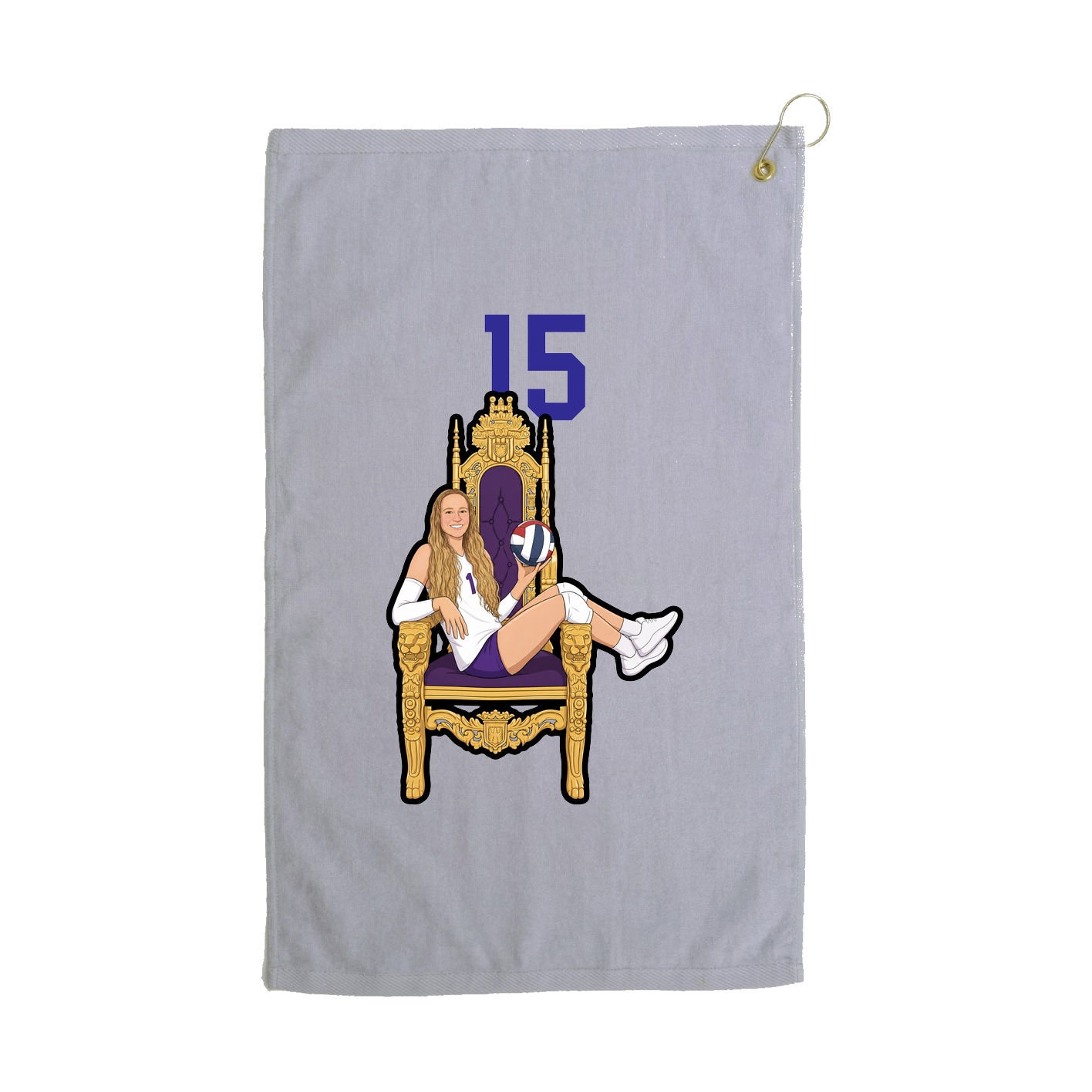 Golf Towel — Number Top in Grey