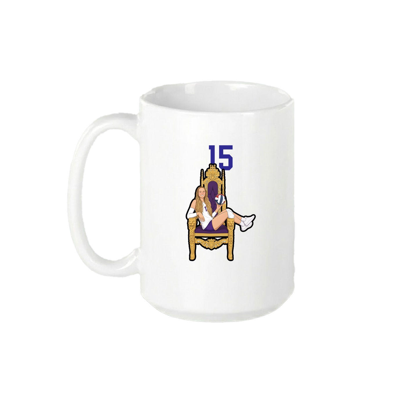 15oz Coffee Mug — Number Top in White