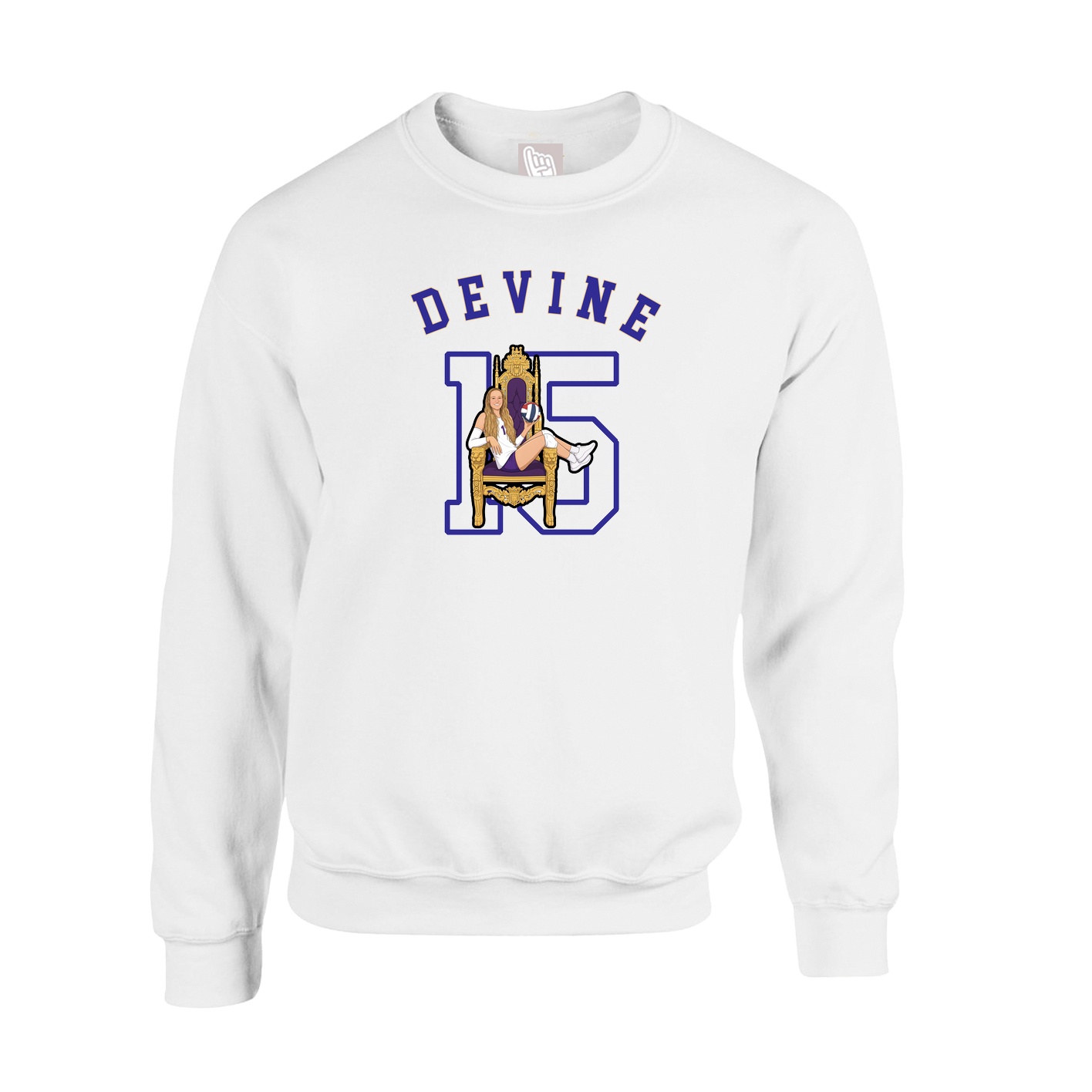 Fleece Crew — Shirsey Arch in White