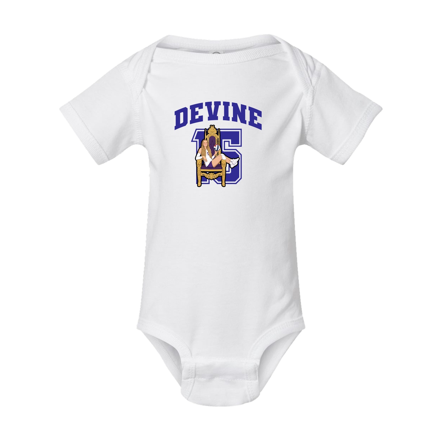 Baby Onesie — Number in White