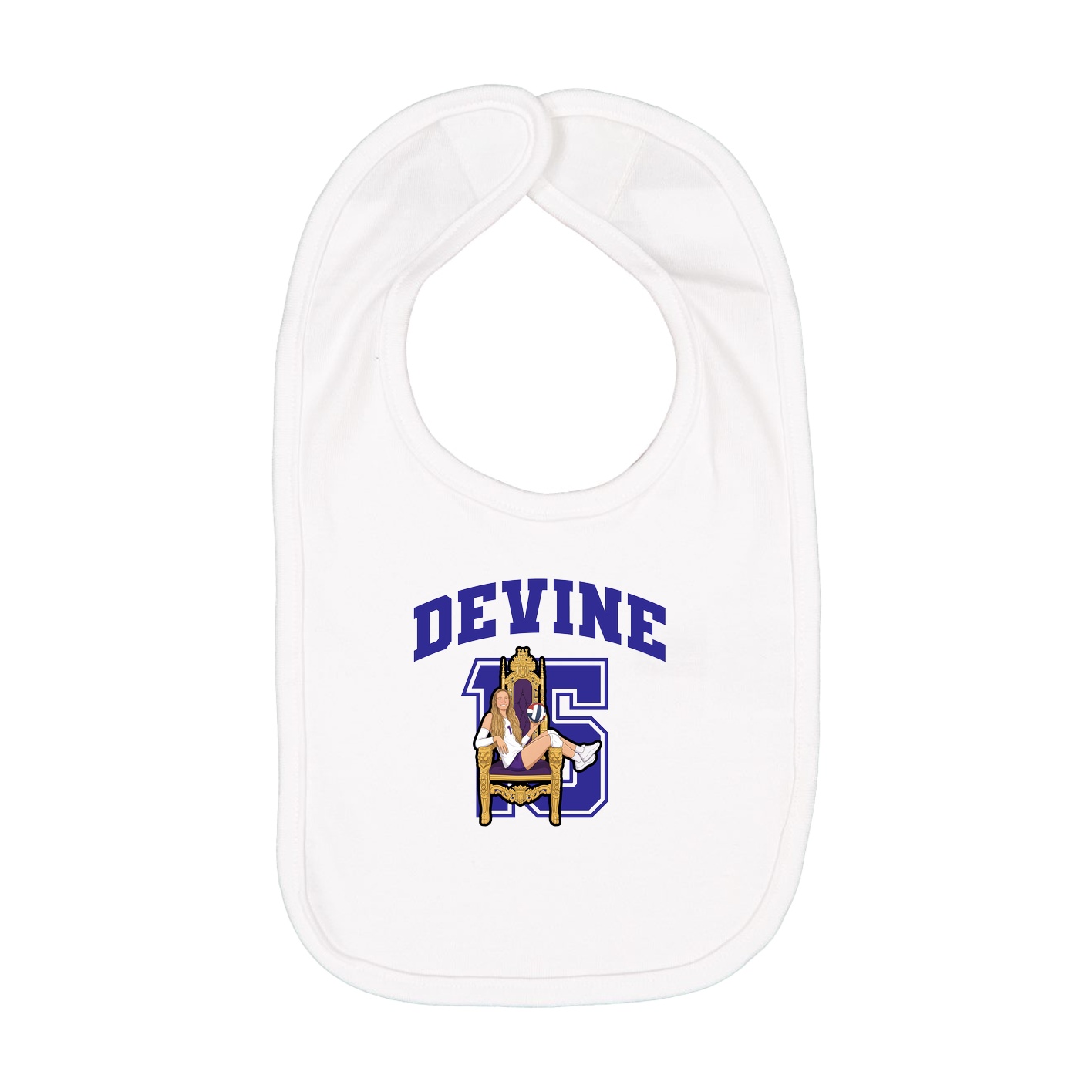 Infant Bib — Number in White