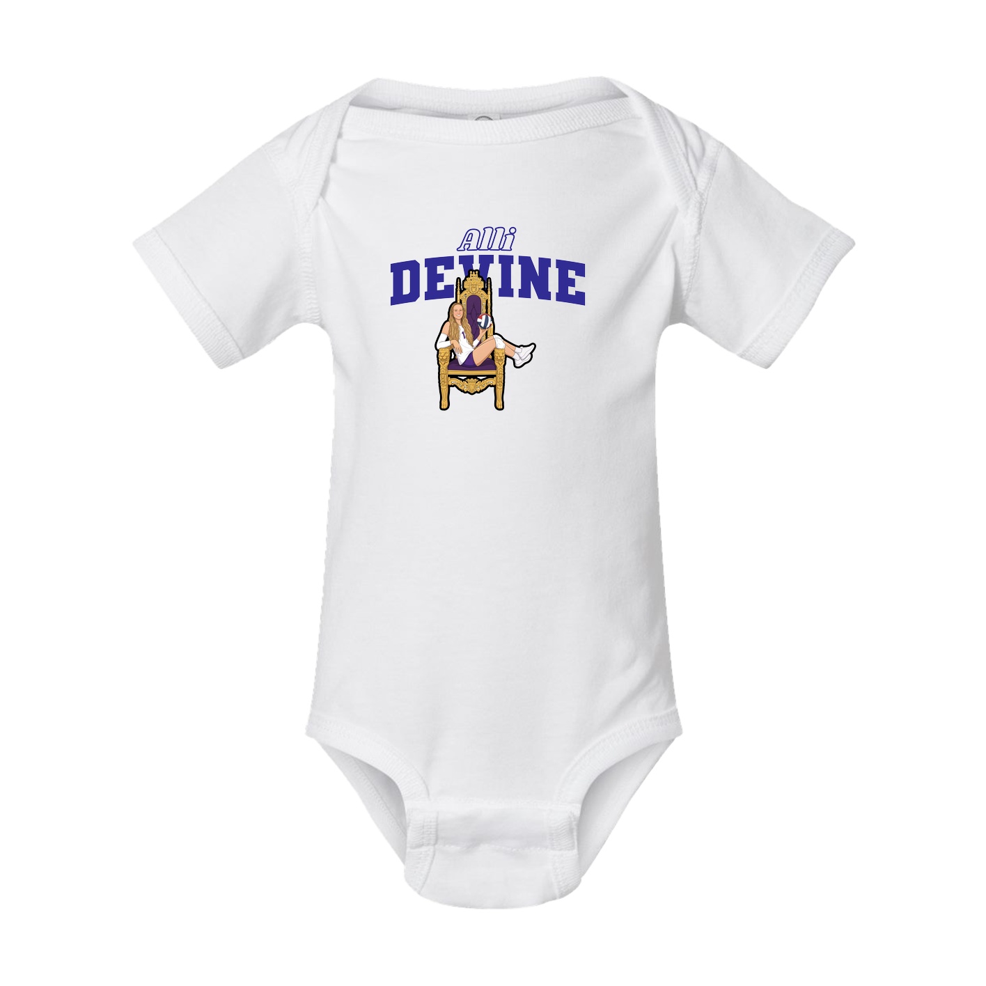 Baby Onesie — Name Arch in White