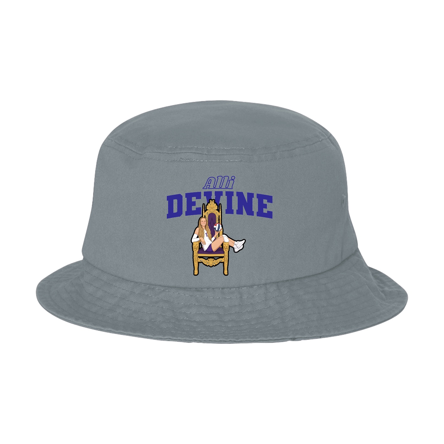 Bucket Cap — Name Arch in Grey
