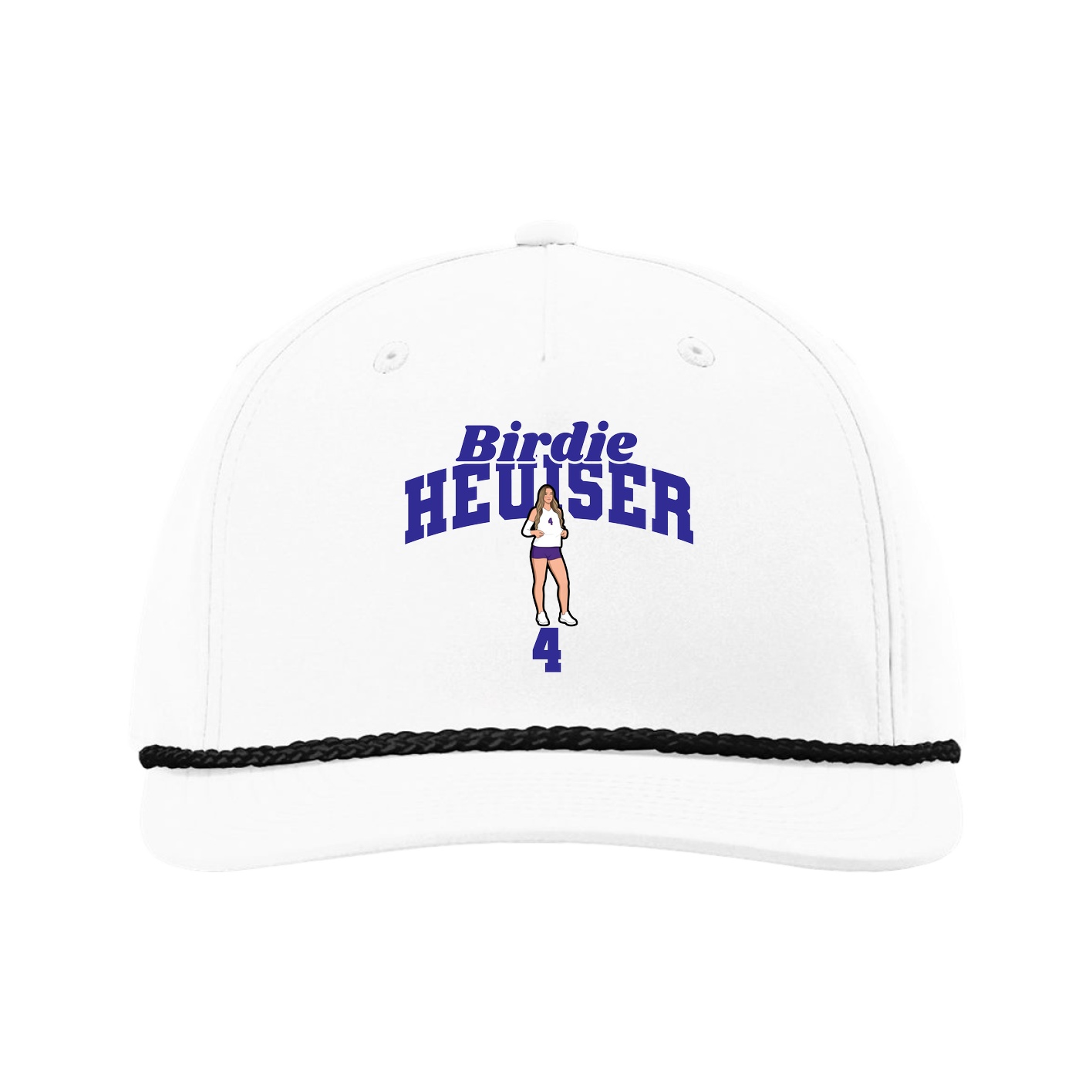 Five-Panel Classic Rope Cap — Signature Arch in White