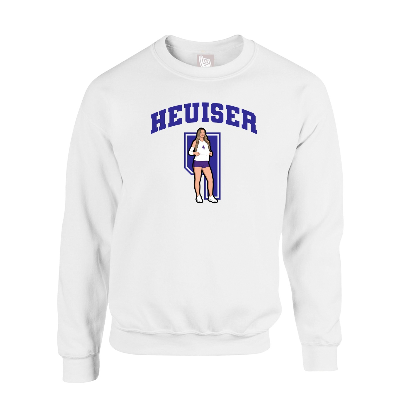 Fleece Crew — Number in White