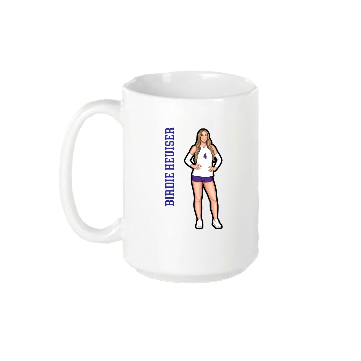 15oz Coffee Mug — Name Vertical in White