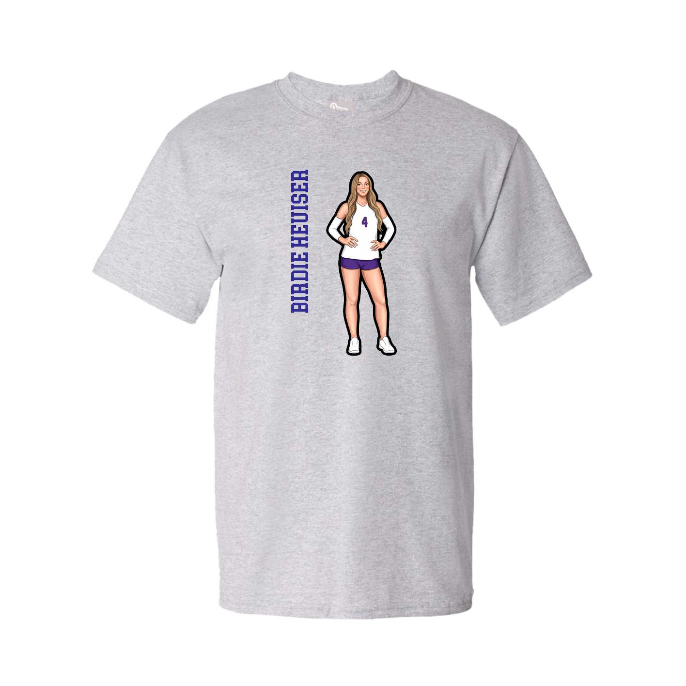 Tee — Name Vertical in Grey
