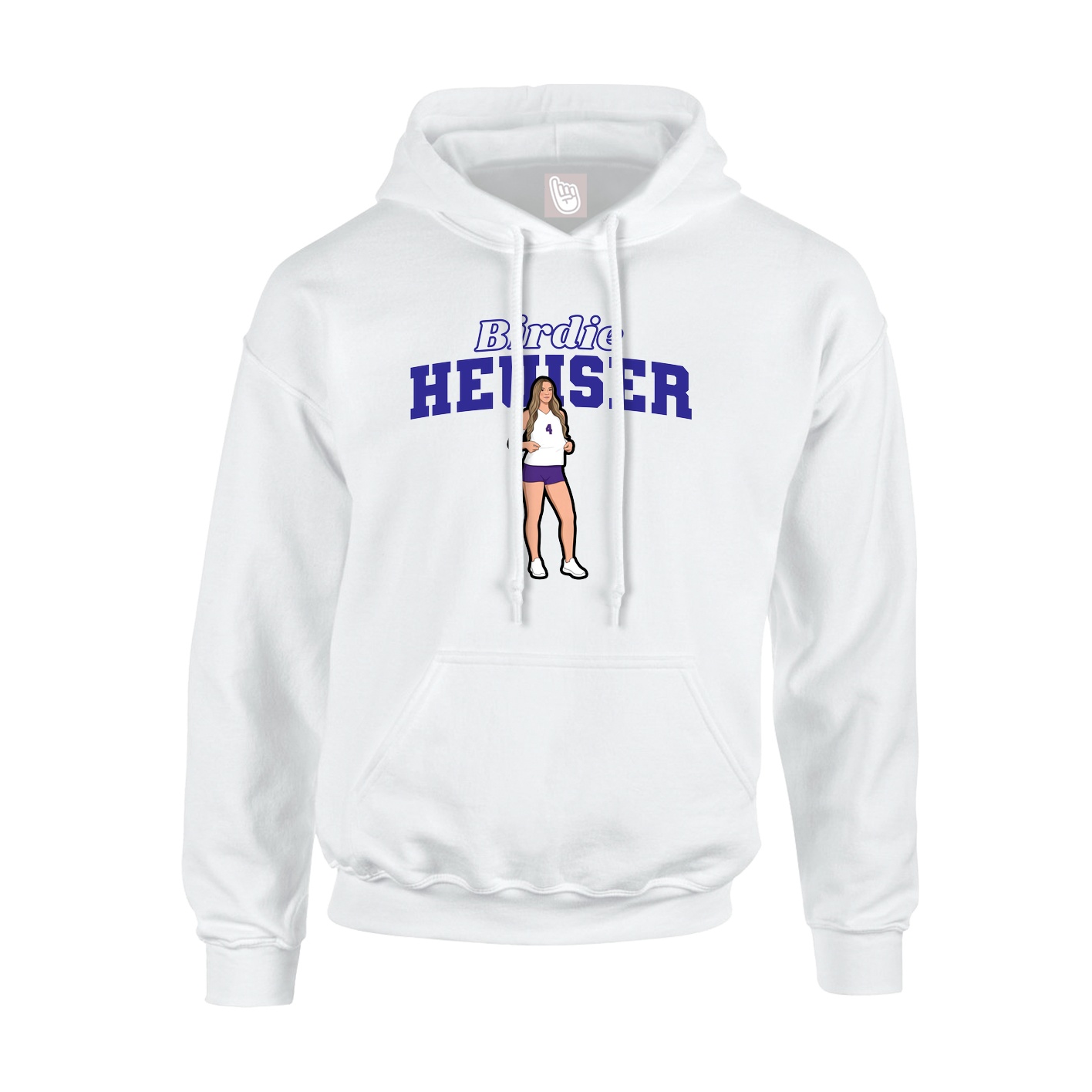 Youth Hoodie — Name Arch in White
