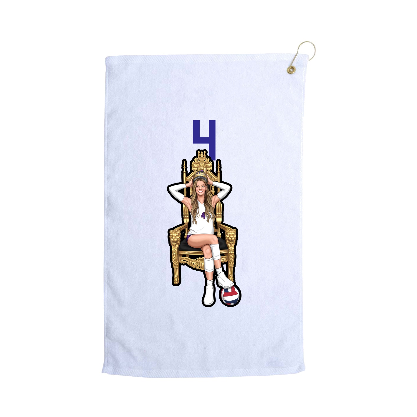 Golf Towel — Number Top in White