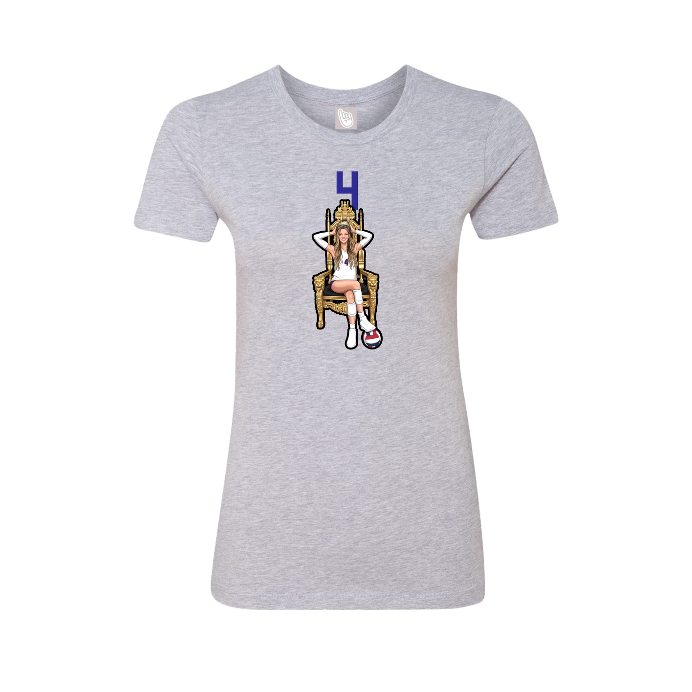 Fitted Women's Tee — Number Top in Grey