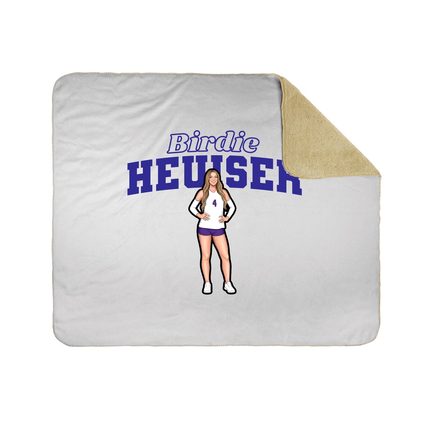 Throw Blanket — Name Arch in White