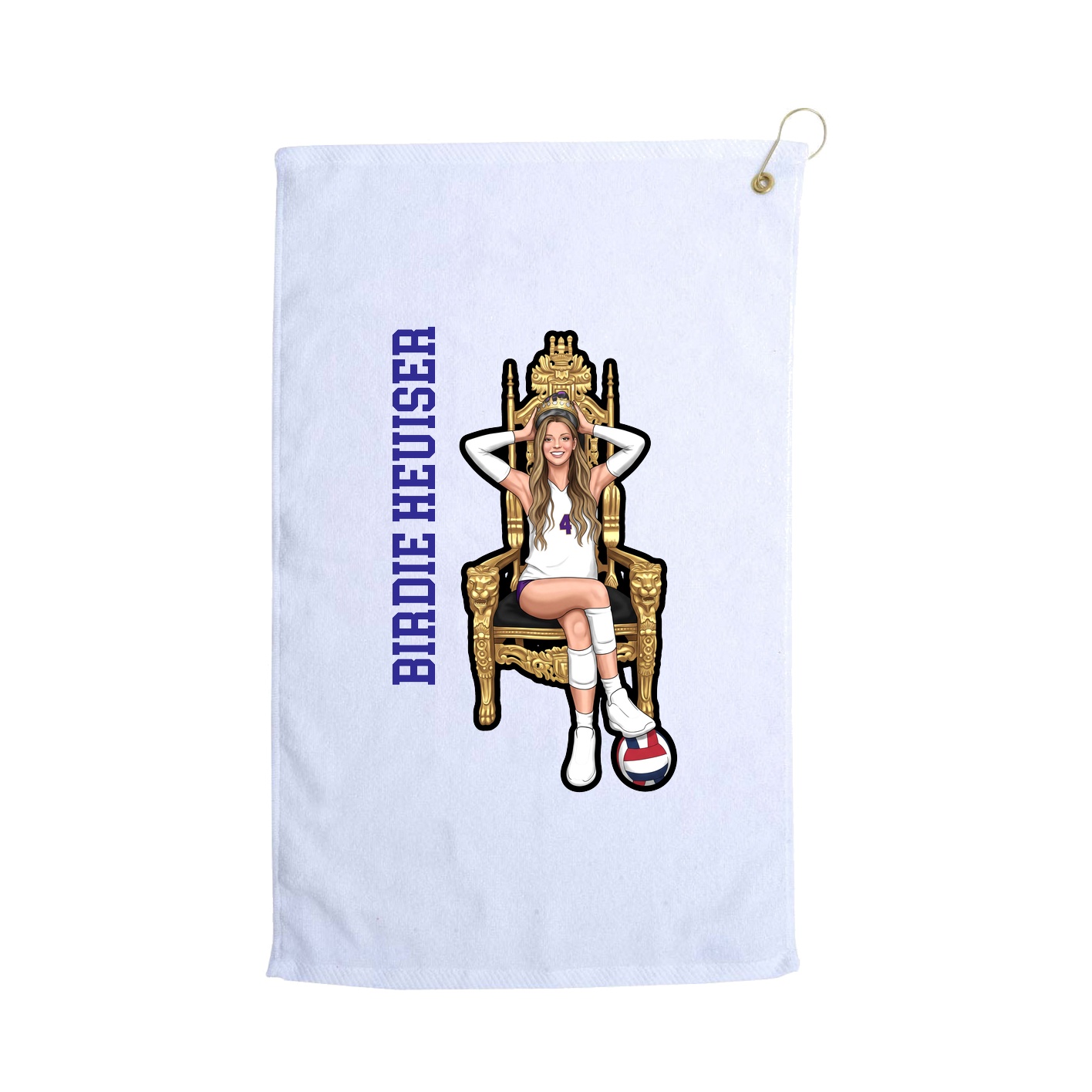 Golf Towel — Name Vertical in White