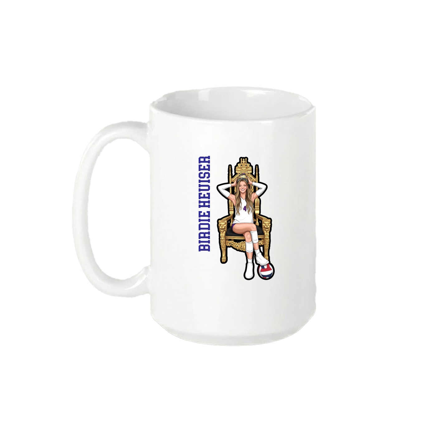 15oz Coffee Mug — Name Vertical in White