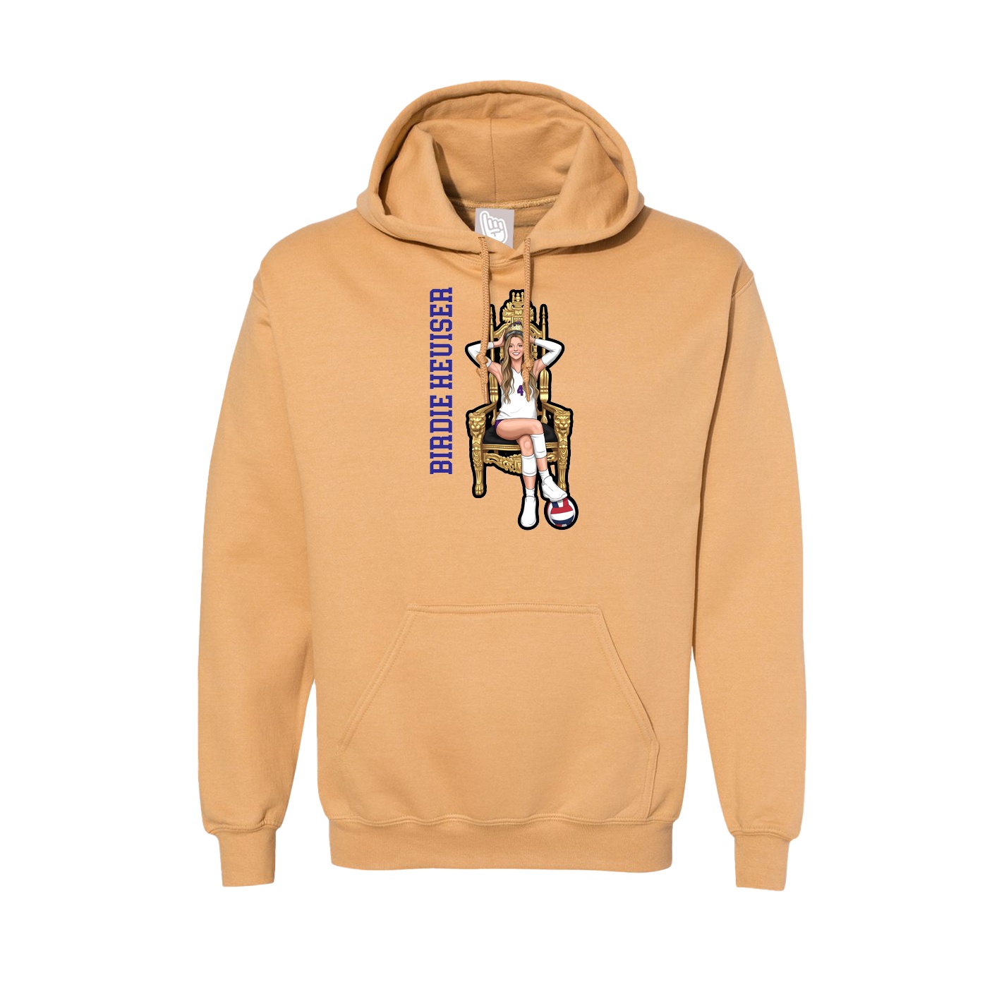 Hoodie — Name Vertical in Vegas Gold