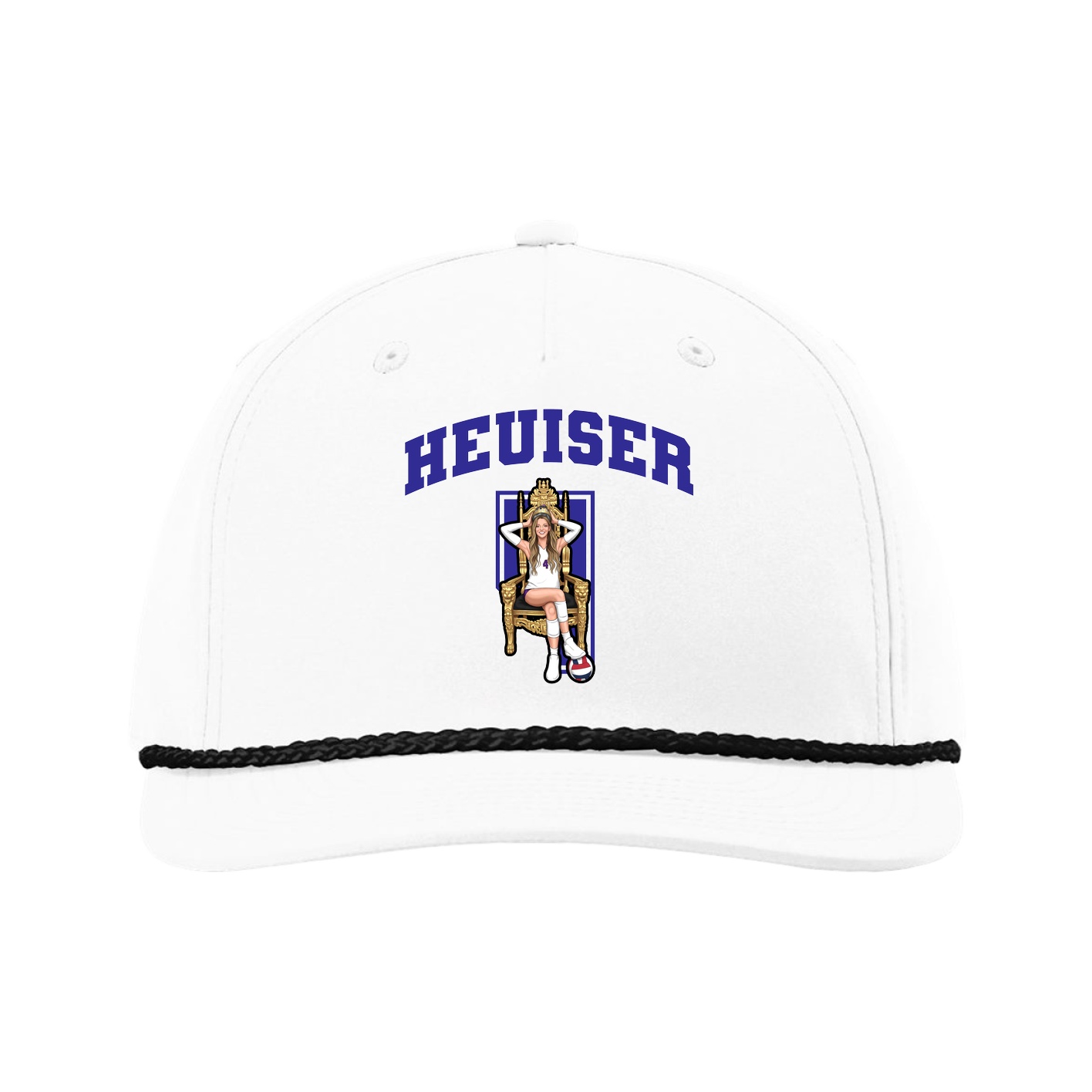 Five-Panel Classic Rope Cap — Number in White