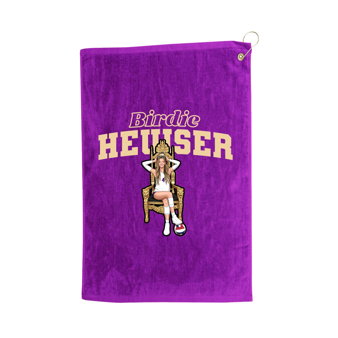Golf Towel — Name Arch in Purple