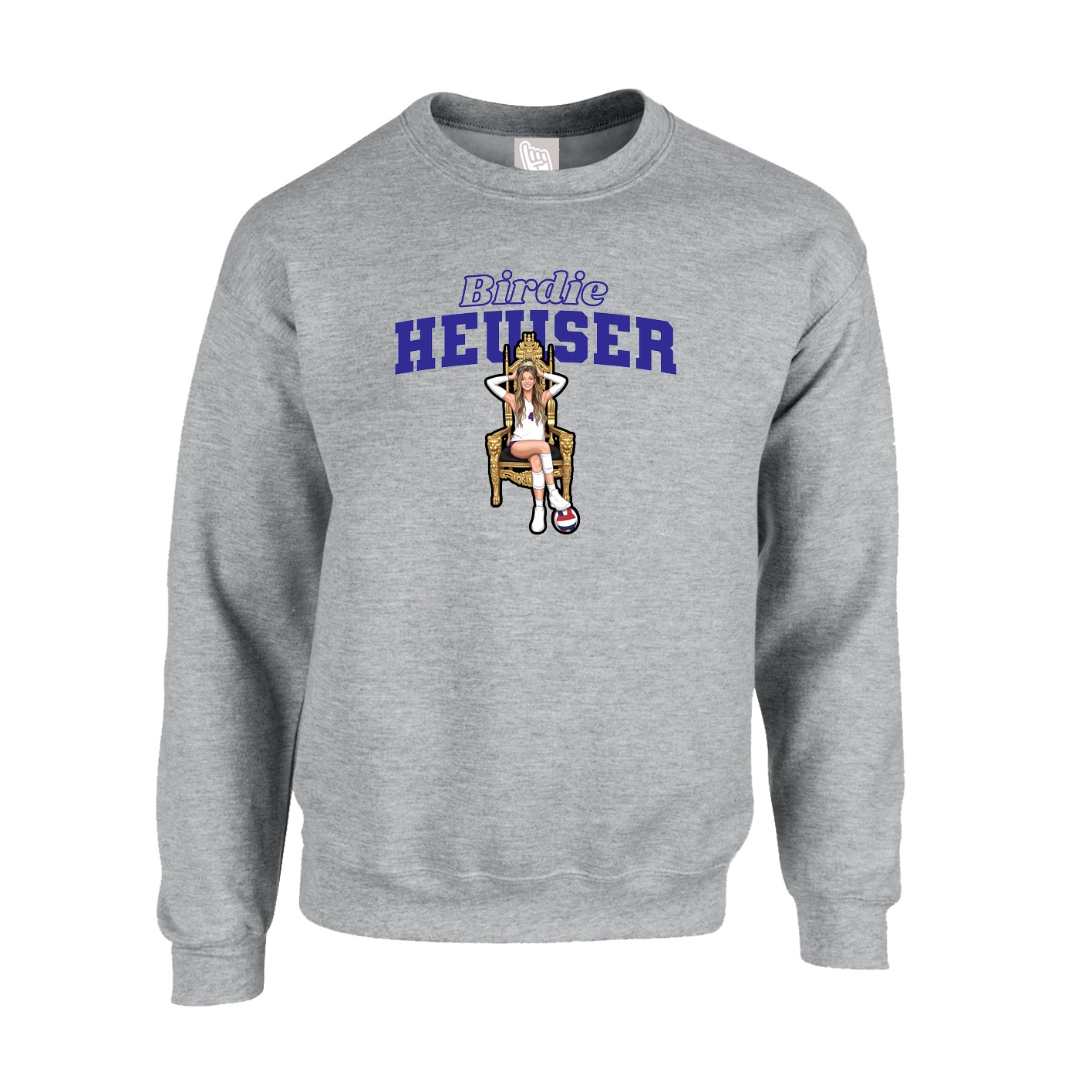 Fleece Crew — Name Arch in Grey