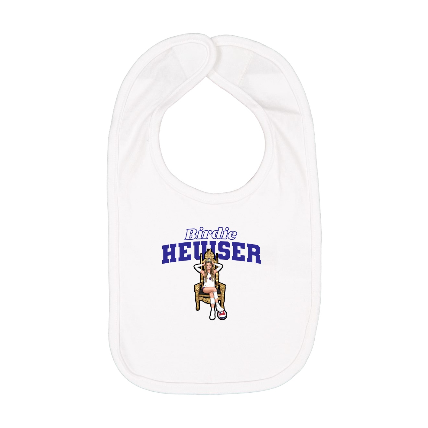 Infant Bib — Name Arch in White