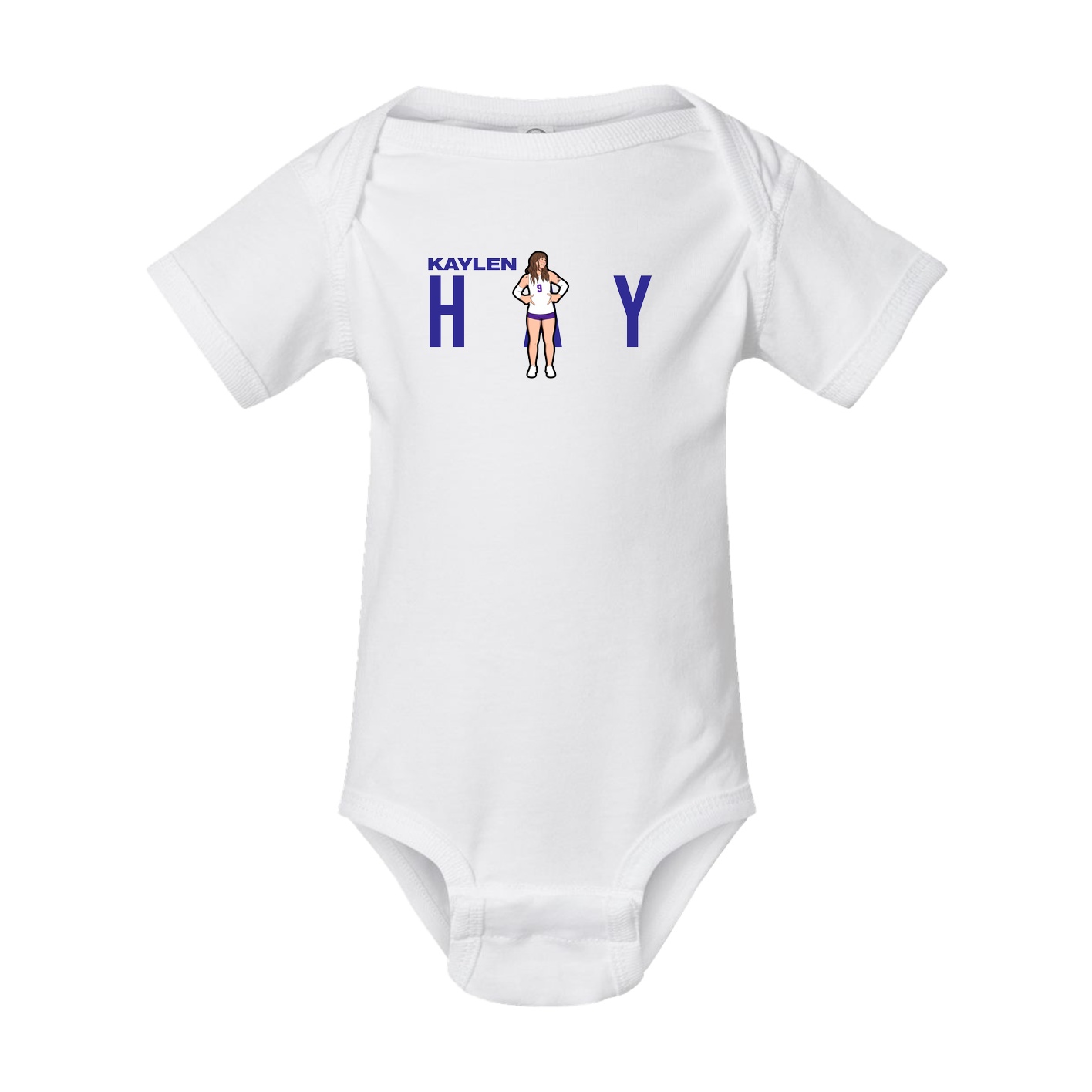 Baby Onesie — Player Name in White