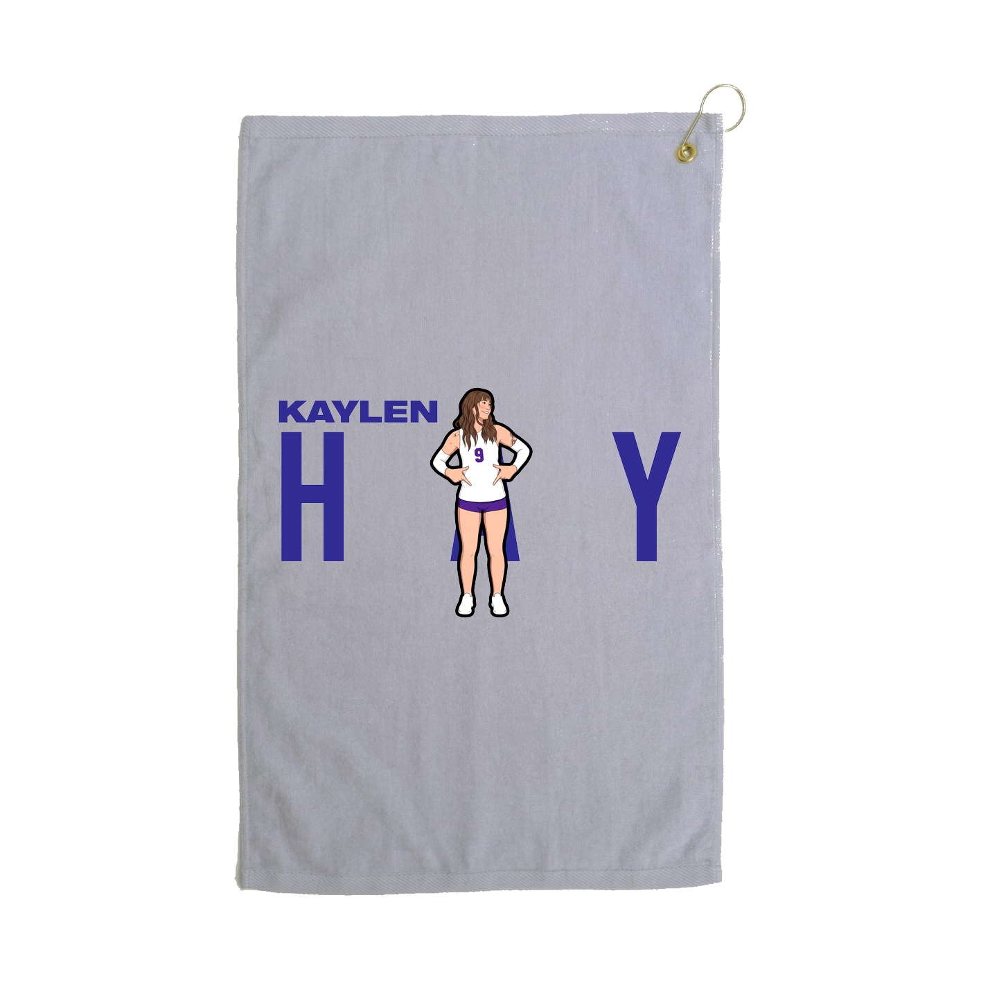 Golf Towel — Player Name in Grey