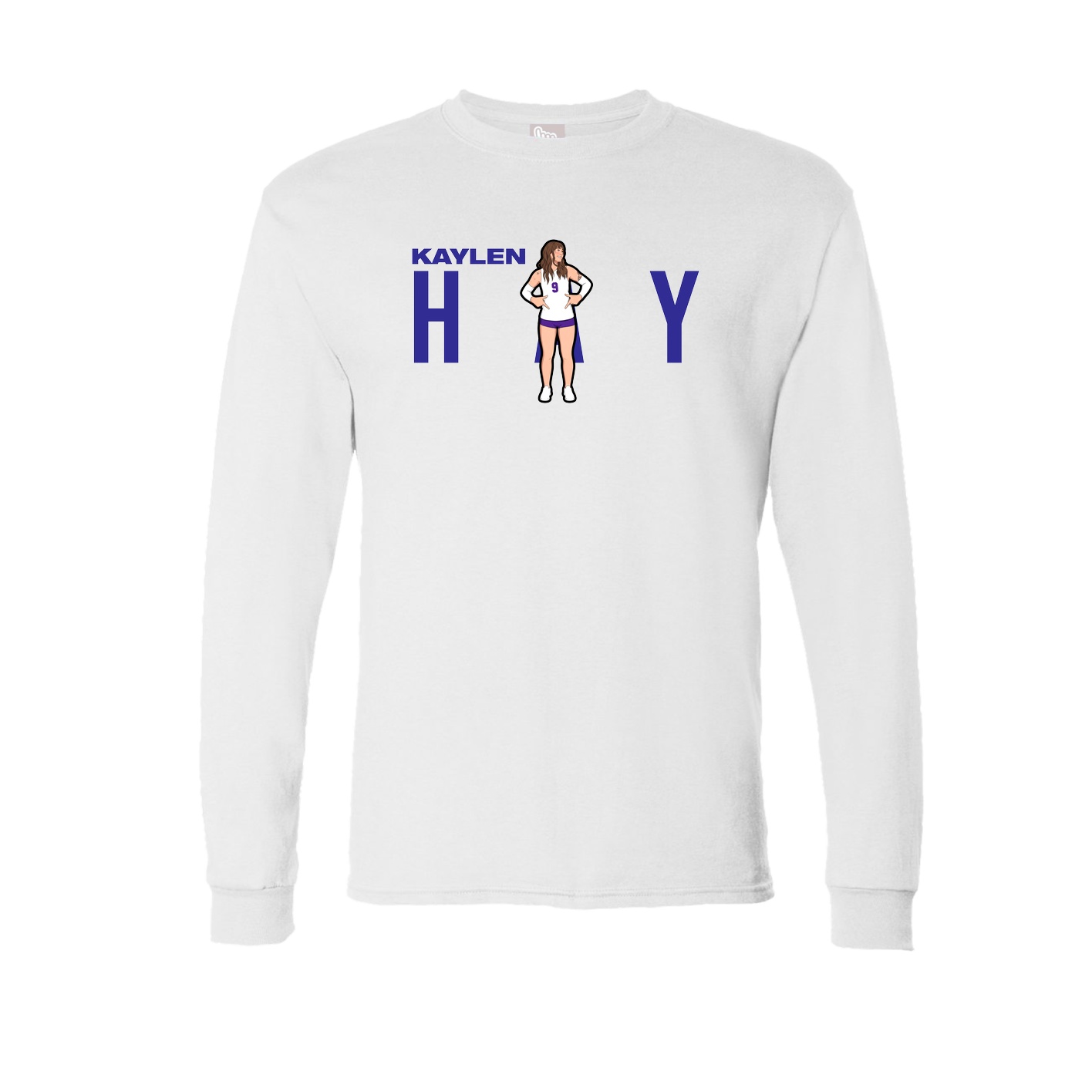 Long Sleeve Tee — Player Name in White