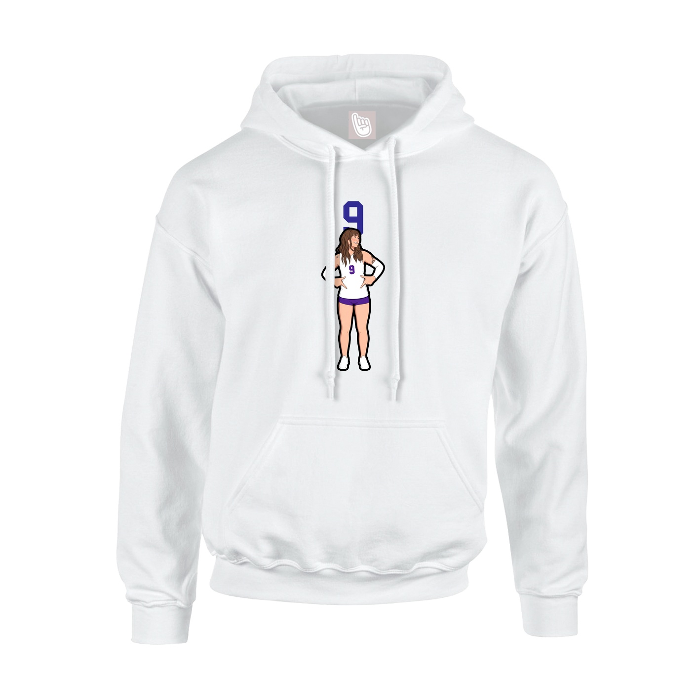Hoodie — Number Top in White