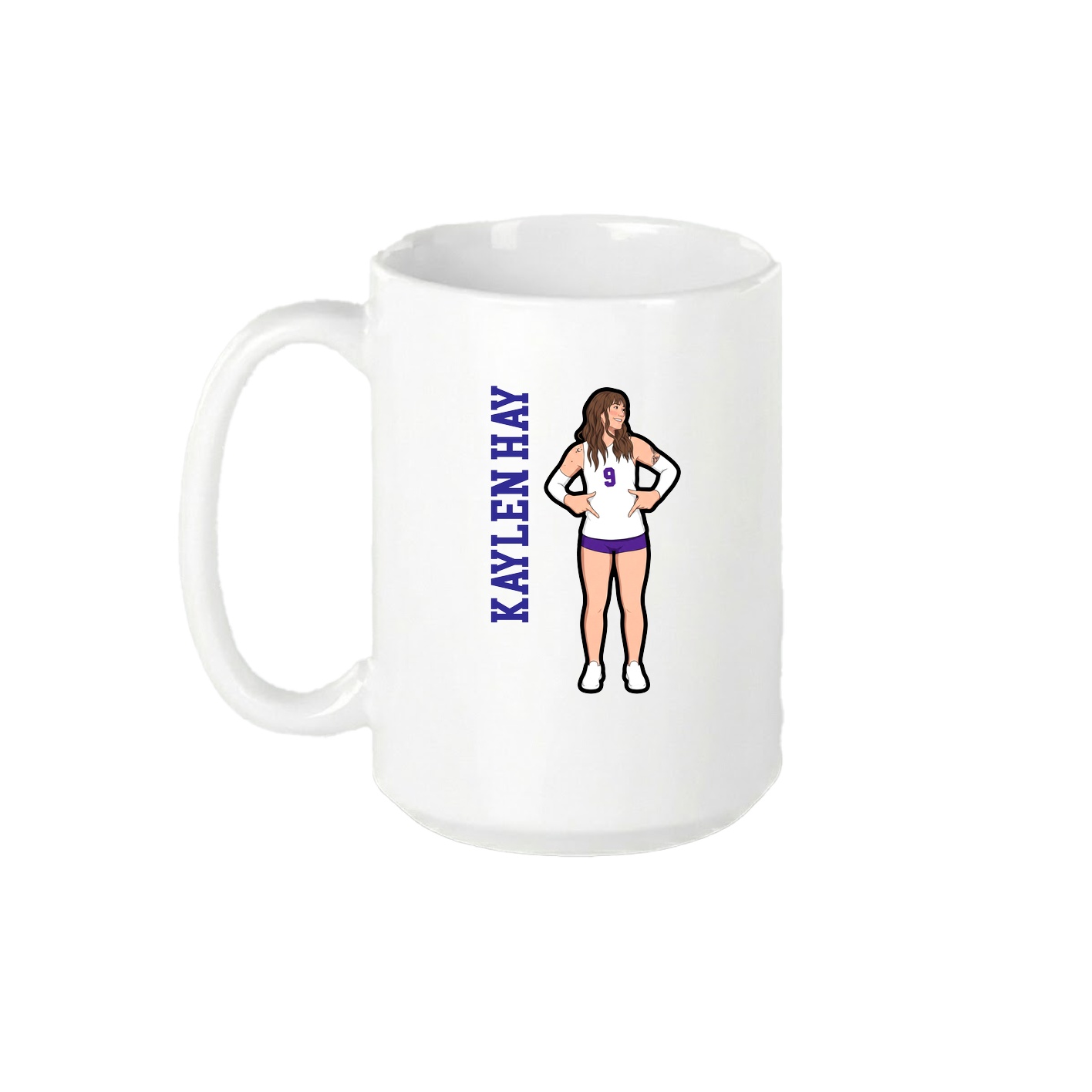15oz Coffee Mug — Name Vertical in White