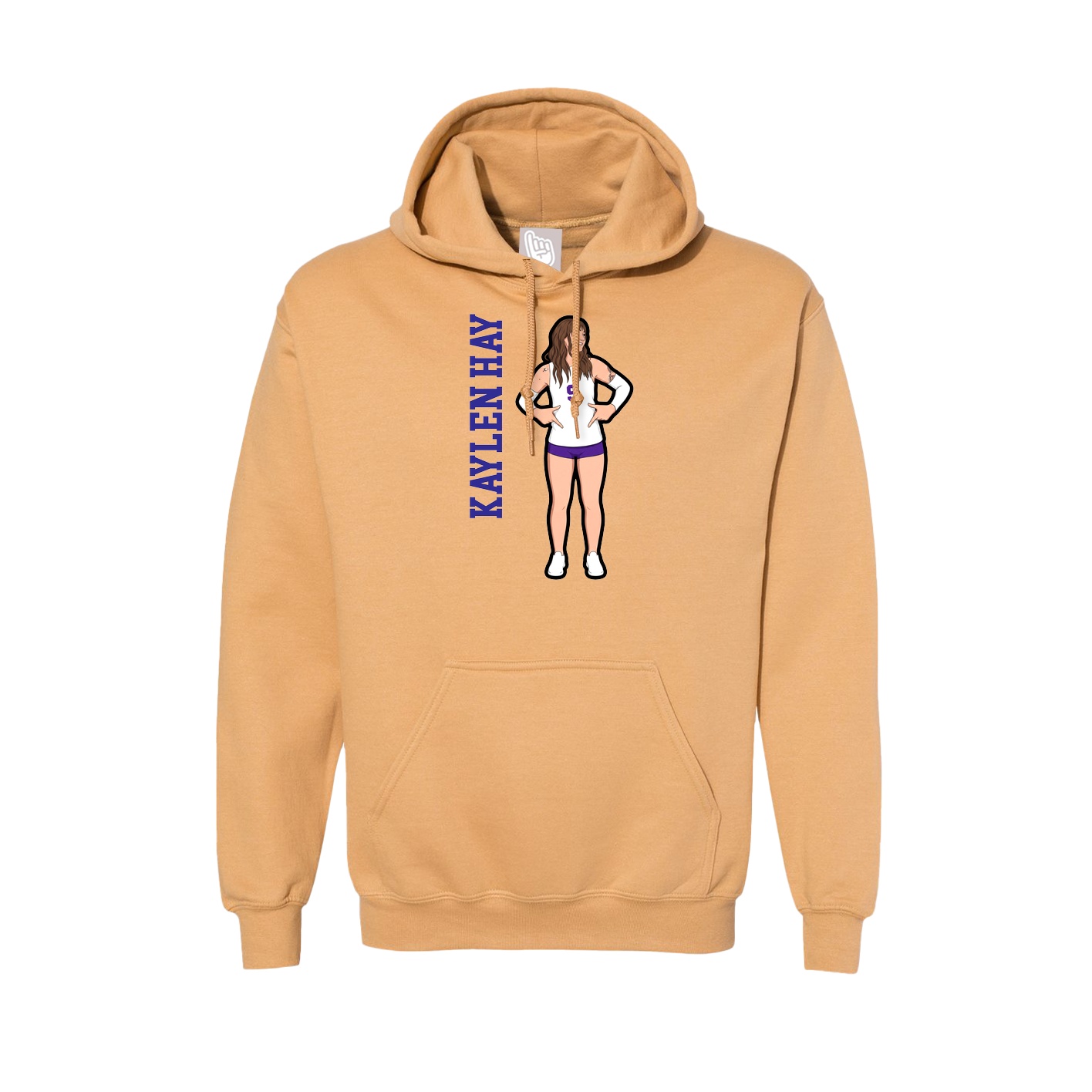 Hoodie — Name Vertical in Vegas Gold