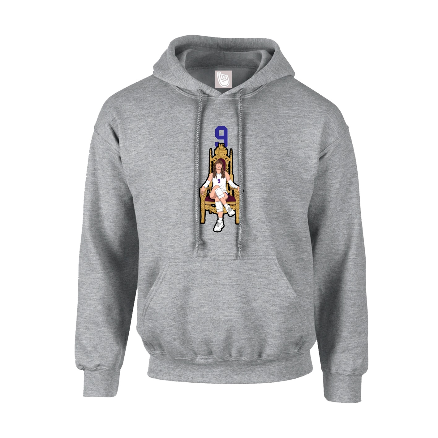 Youth Hoodie — Number Top in Grey