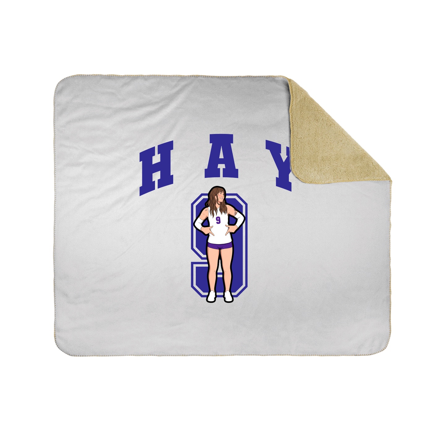 Throw Blanket — Number in White