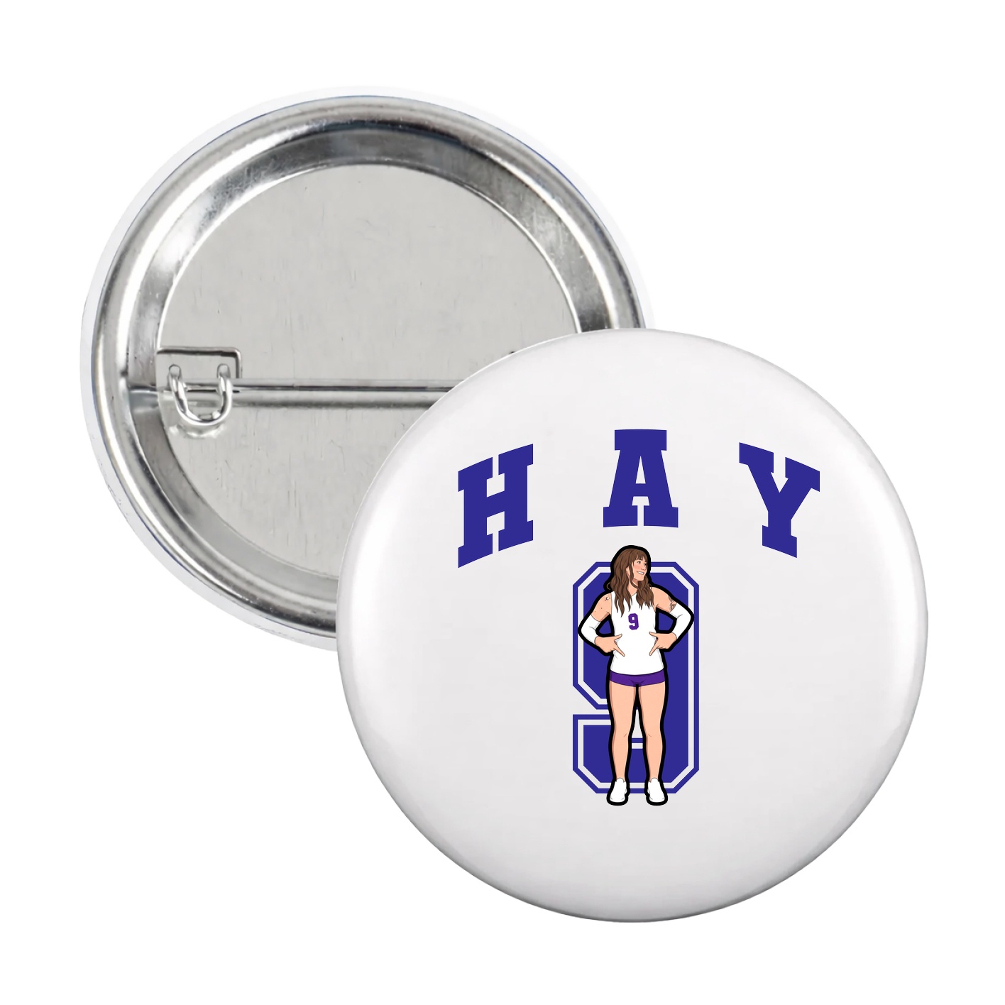 Game Day Button — Number in White