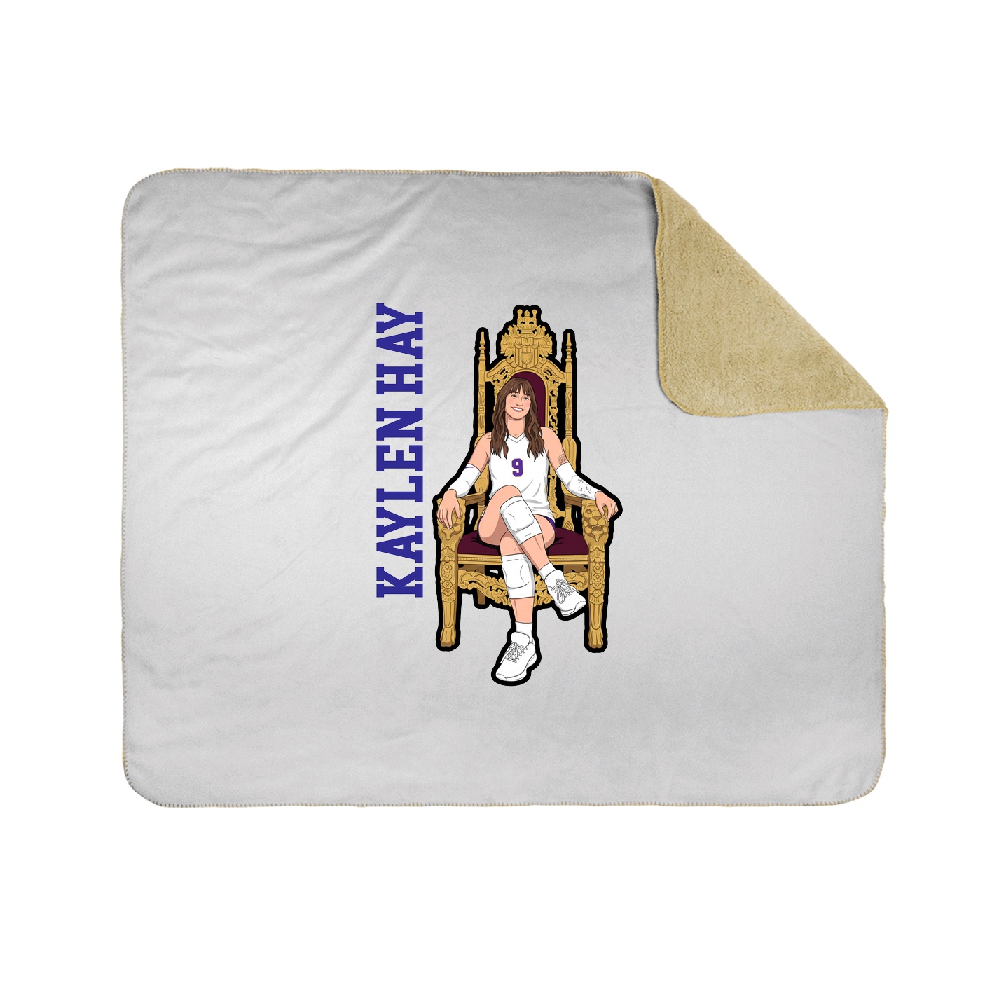 Throw Blanket — Name Vertical in White