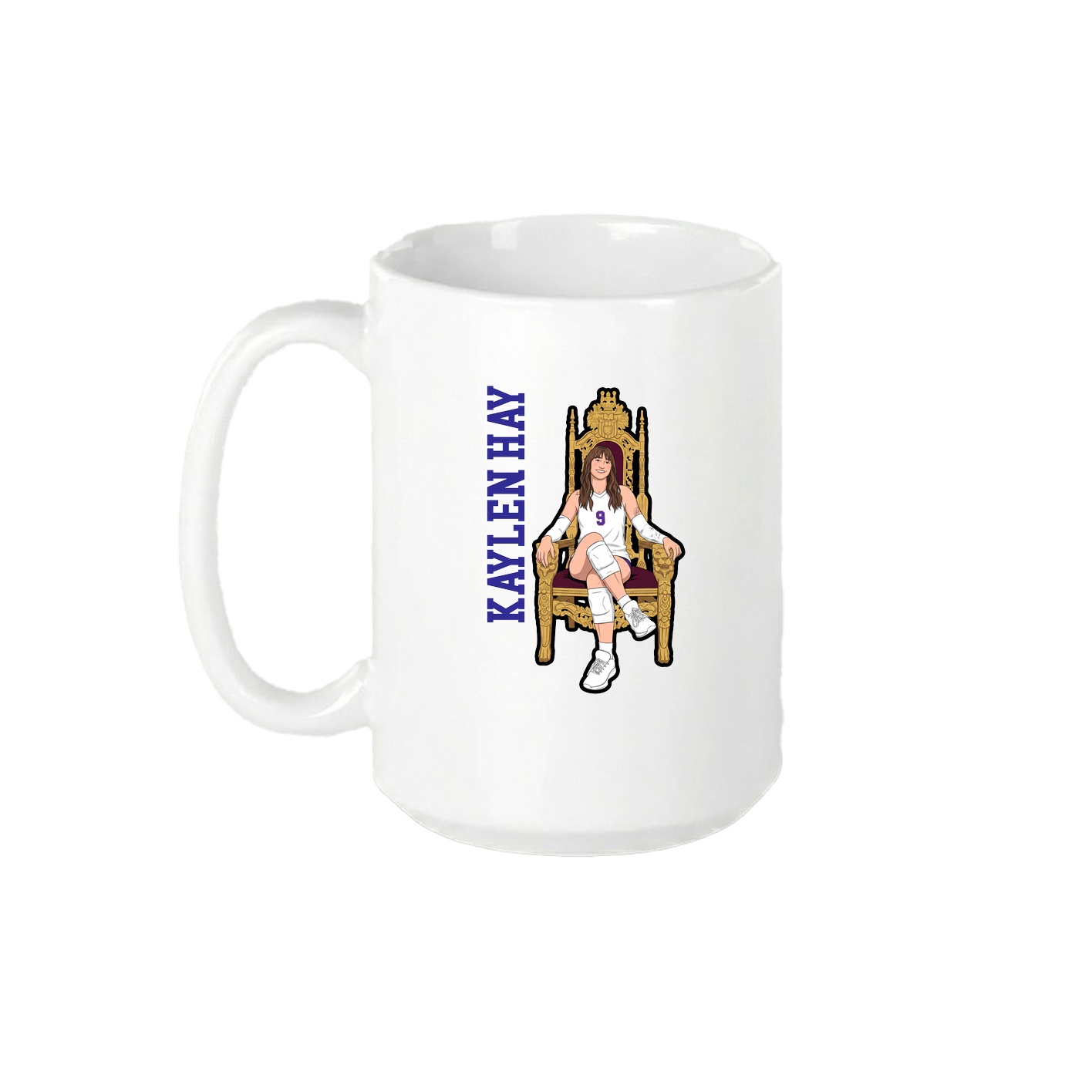 15oz Coffee Mug — Name Vertical in White