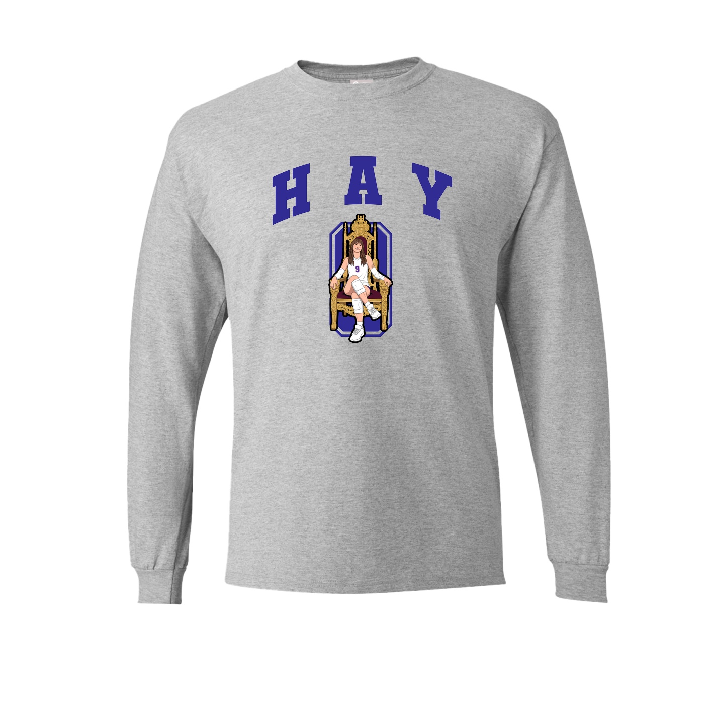 Long Sleeve Tee — Number in Grey