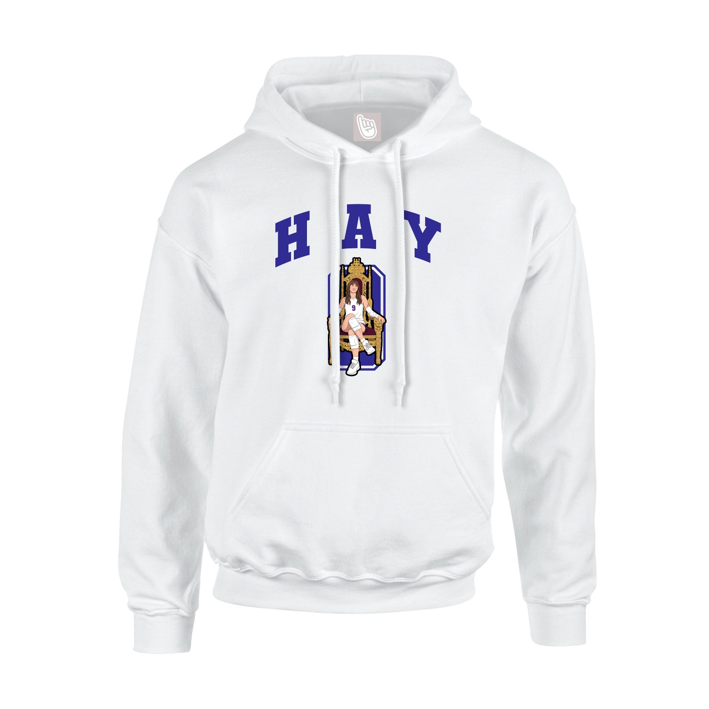Youth Hoodie — Number in White