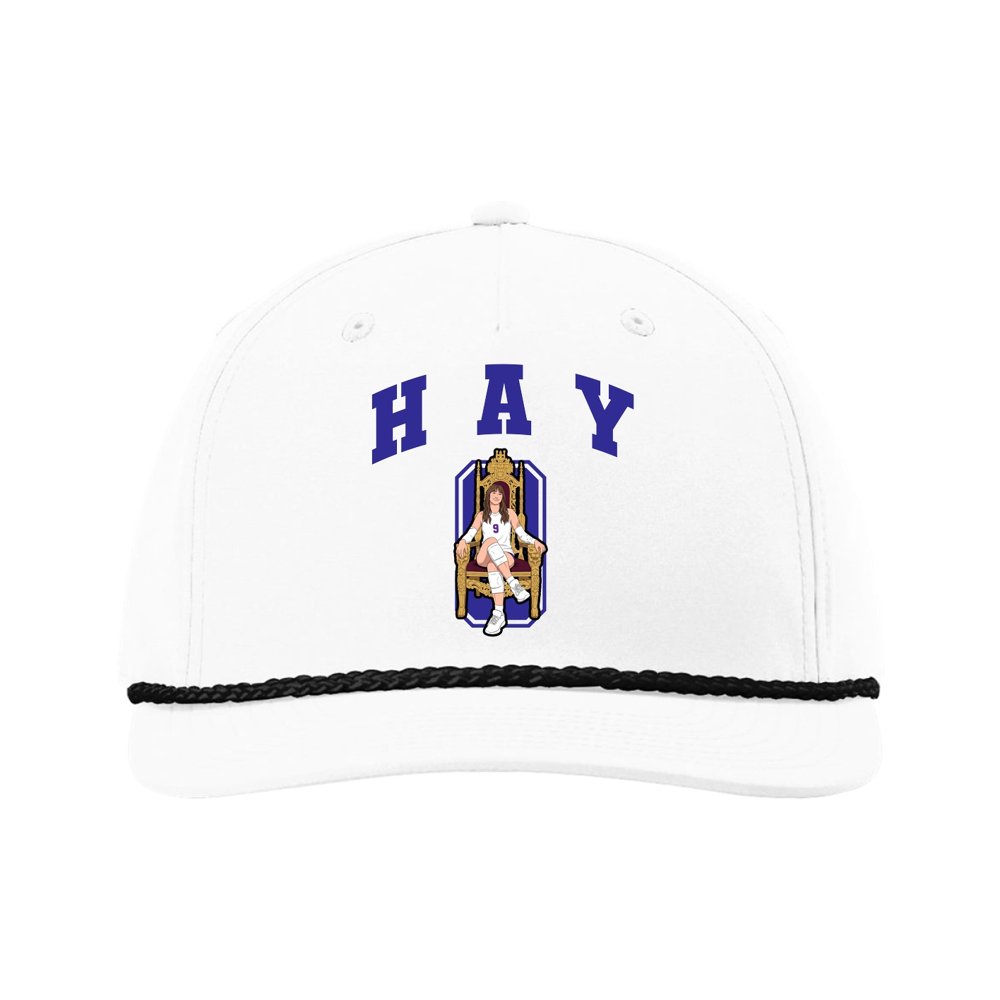 Five-Panel Classic Rope Cap — Number in White