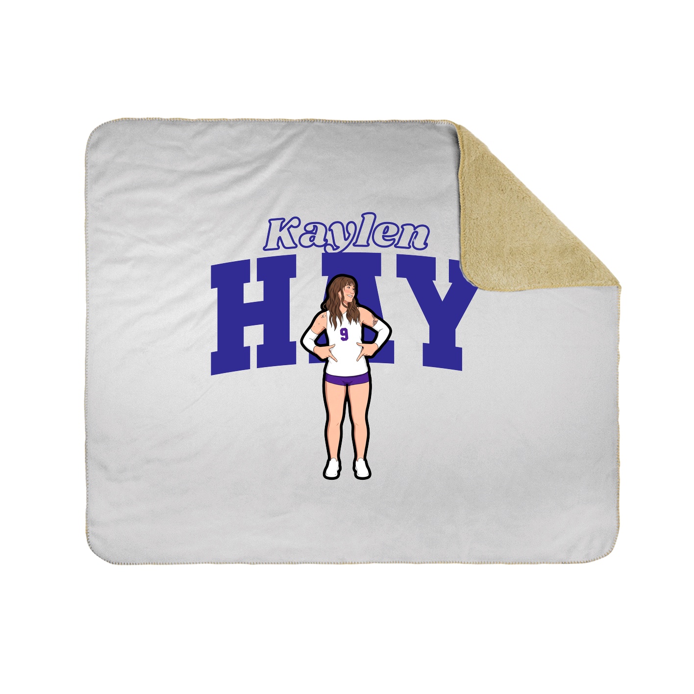Throw Blanket — Name Arch in White
