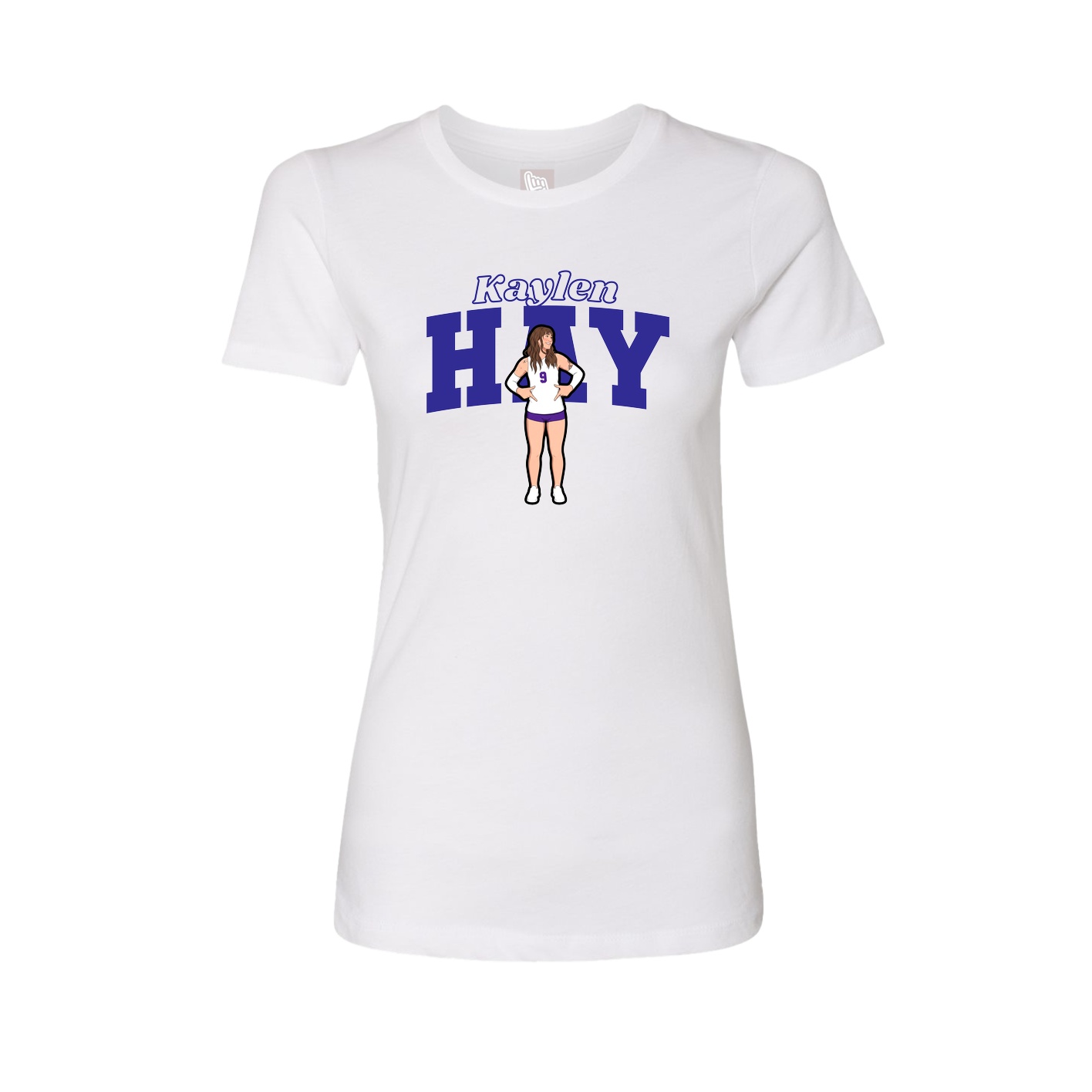 Fitted Women's Tee — Name Arch in White