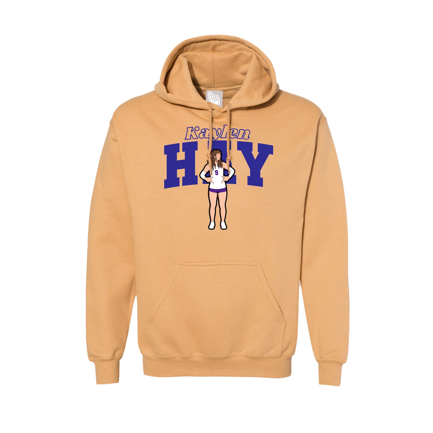Hoodie — Name Arch in Vegas Gold