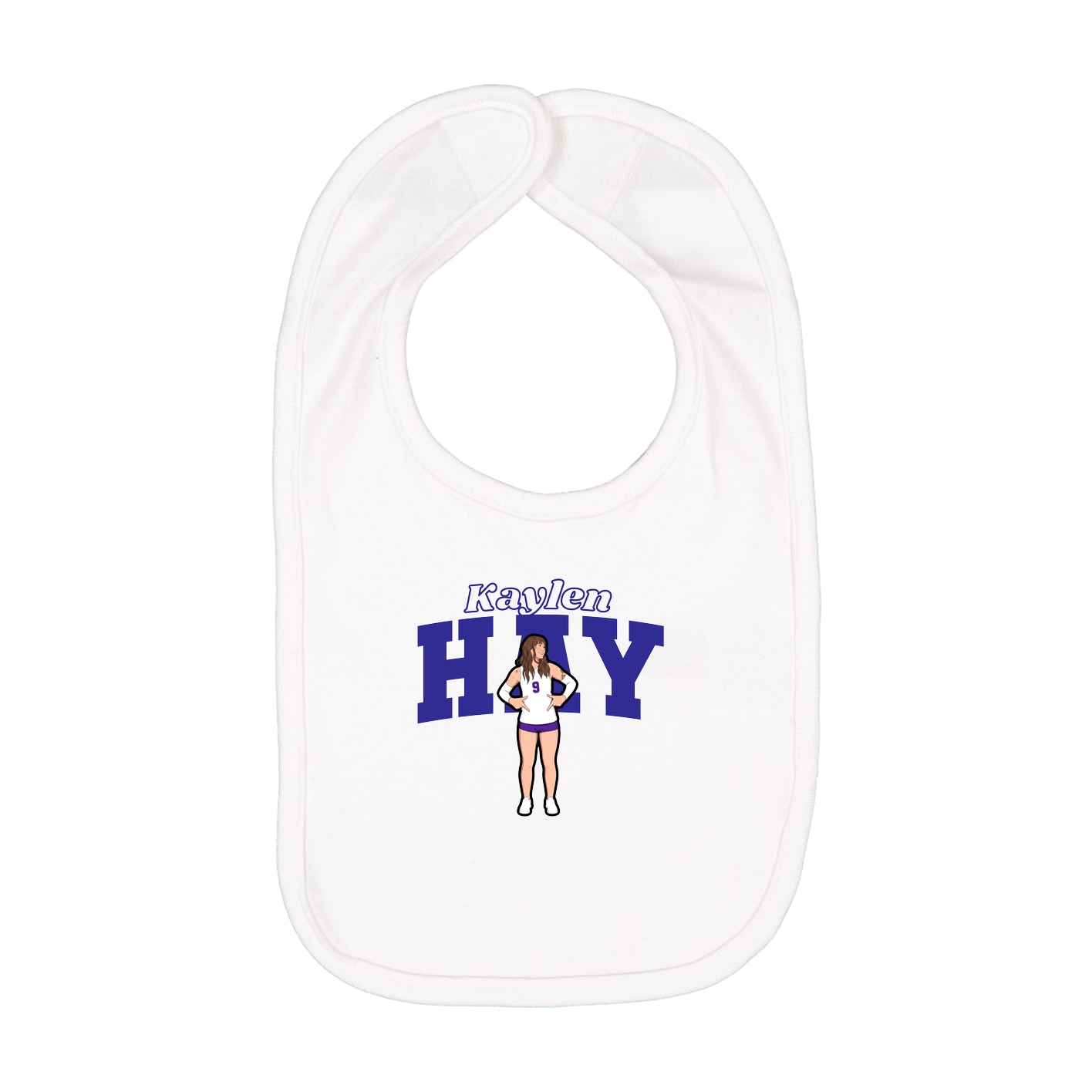 Infant Bib — Name Arch in White