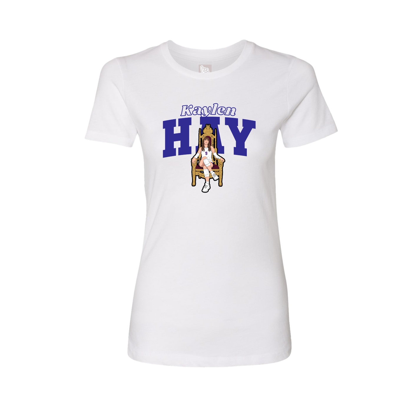 Fitted Women's Tee — Name Arch in White