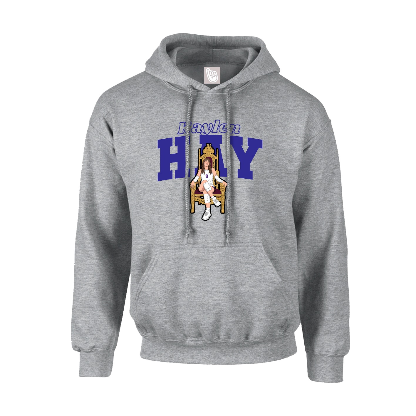Youth Hoodie — Name Arch in Grey