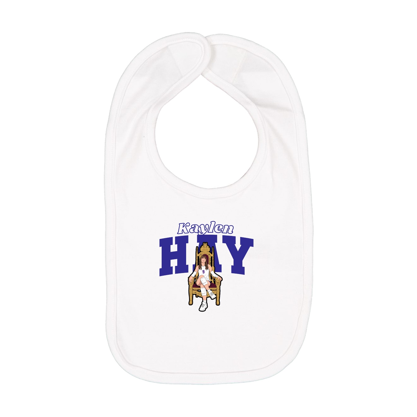 Infant Bib — Name Arch in White