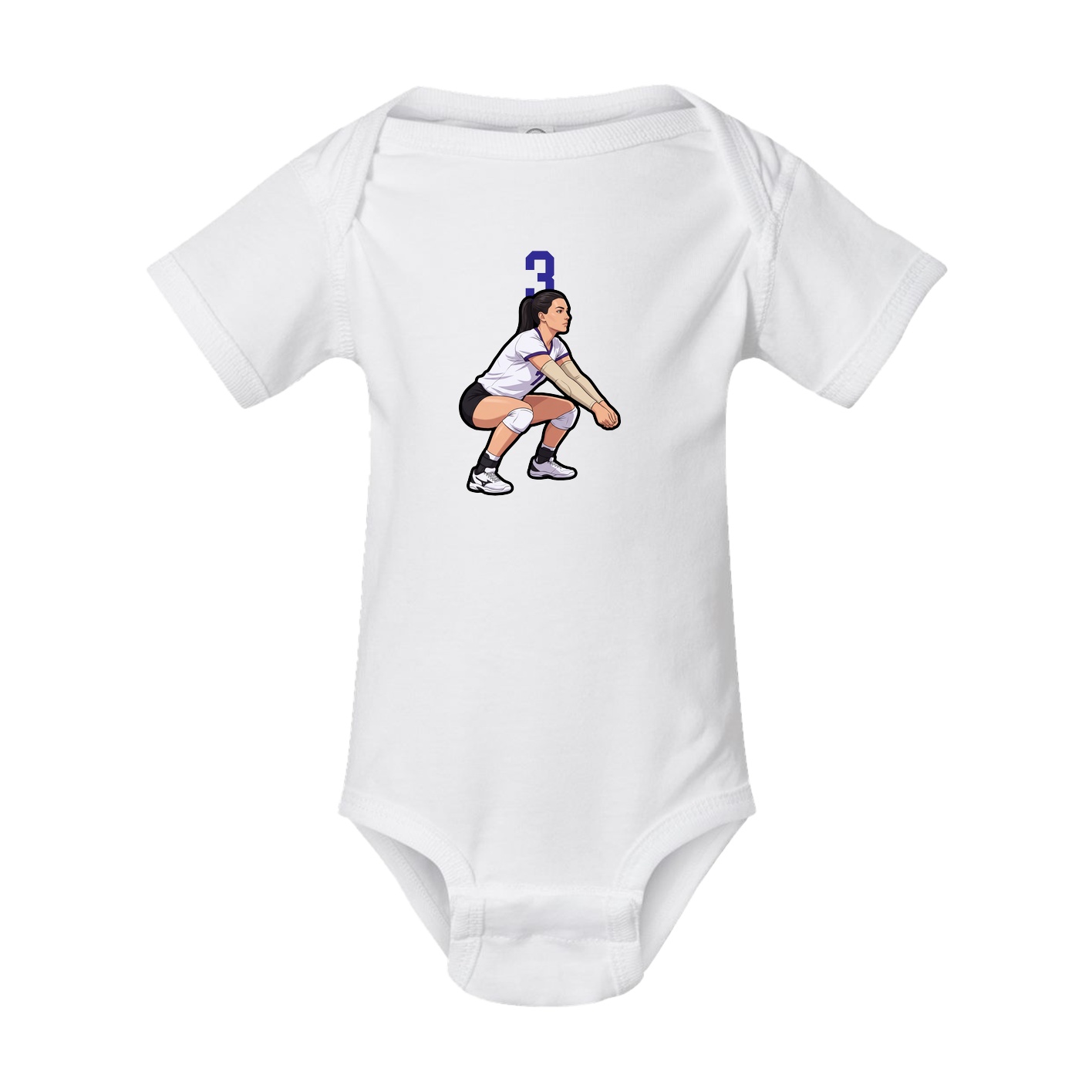 Baby Onesie — Number Top in White